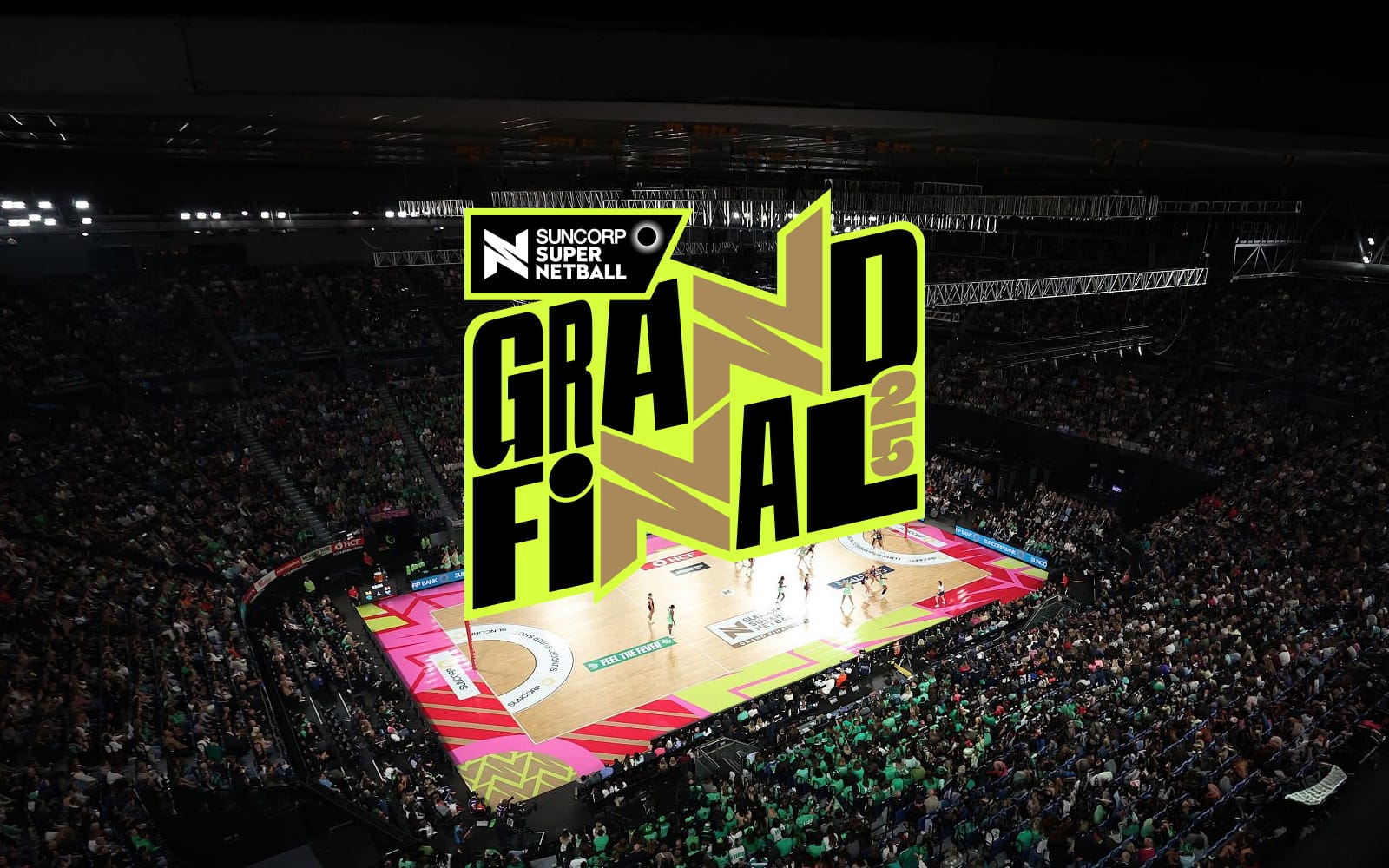Super Netball Grand Final 2025 for Max Events — Projection motion graphics work by Matt Peters