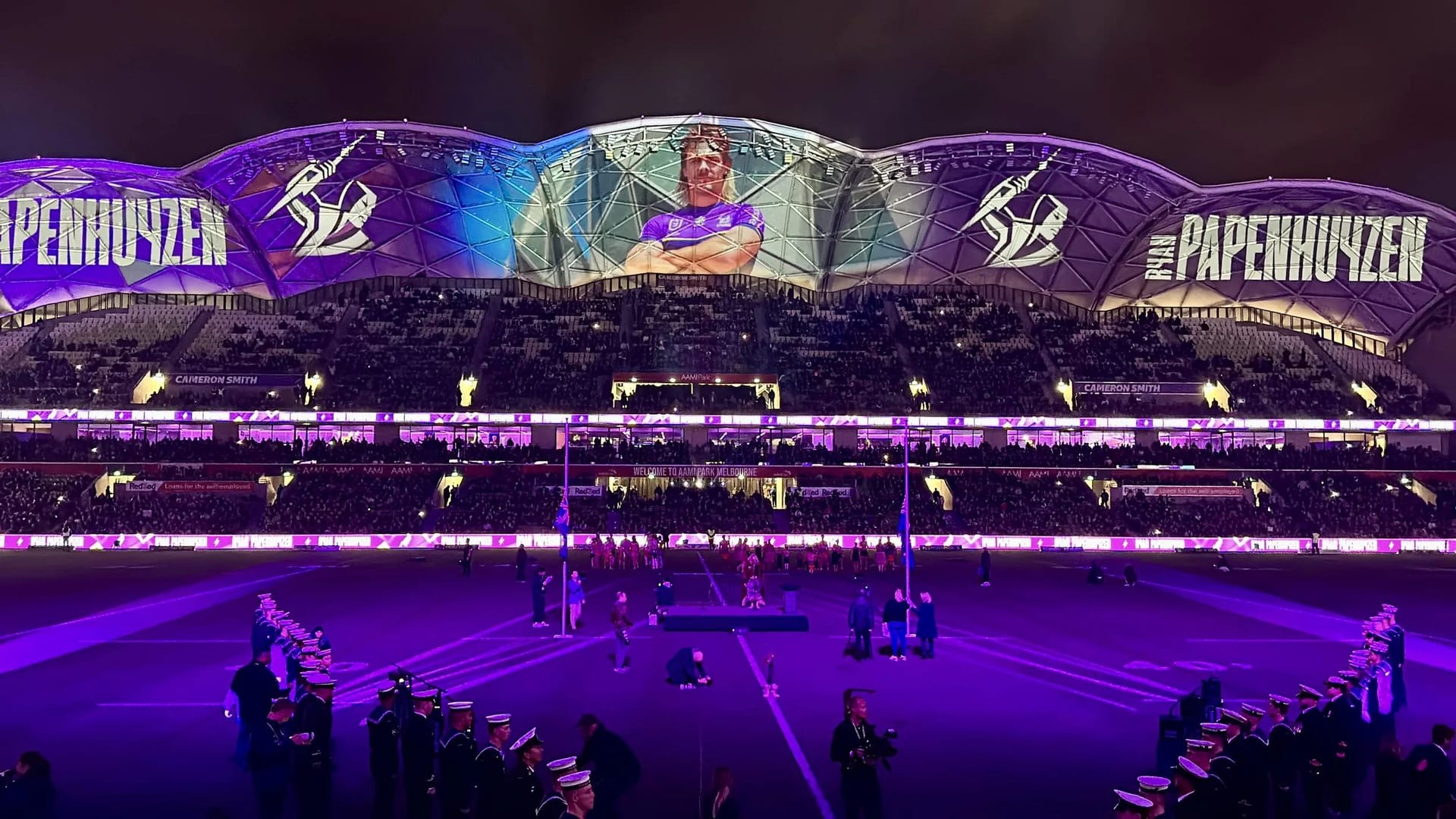 Melbourne Storm Anzac Day for Melbourne Storm — Gameday motion graphics work by Matt Peters