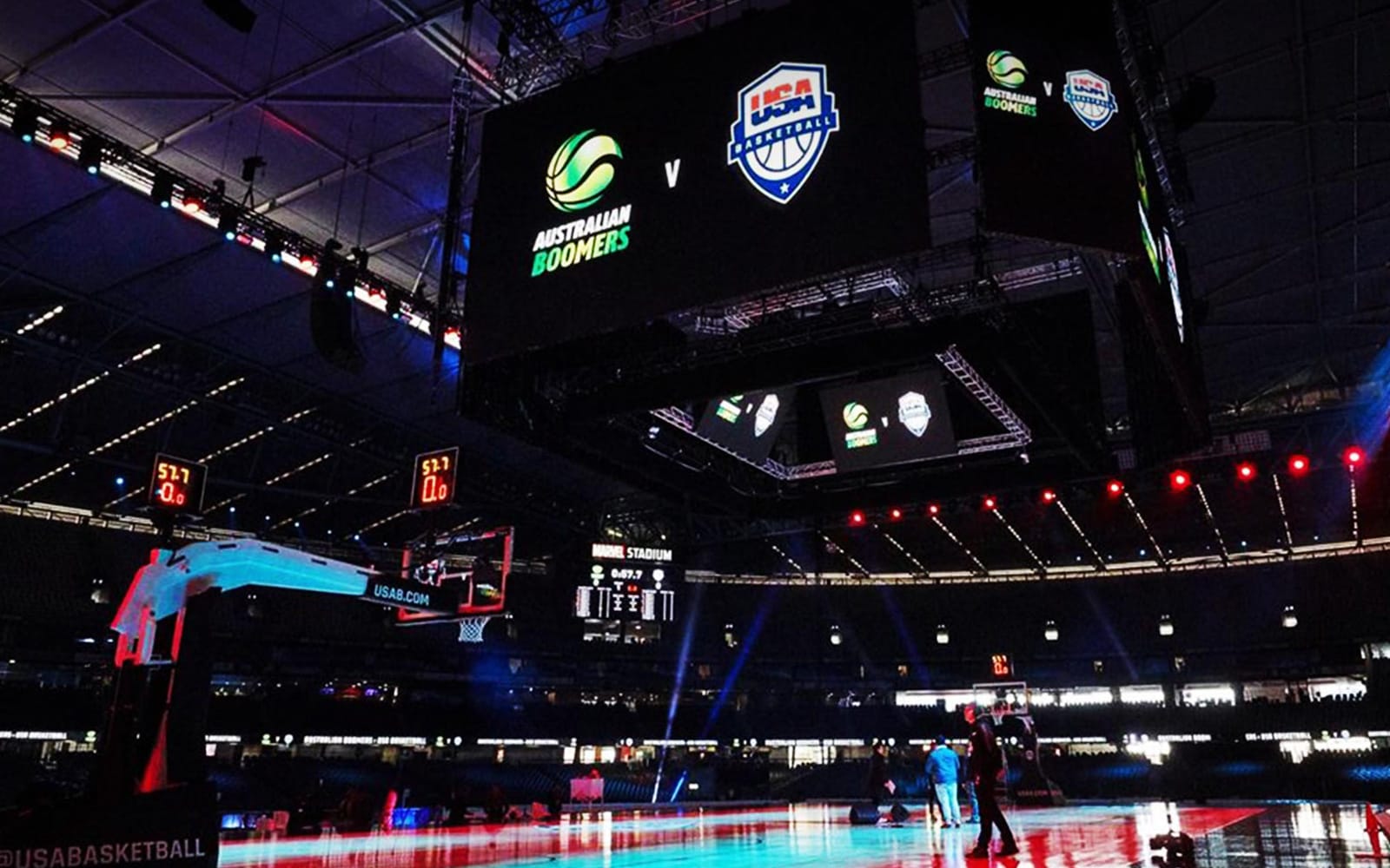 USA v Australia Basketball for Marvel Stadium — Gameday motion graphics work by Matt Peters